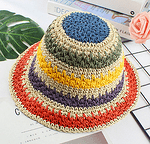 Лятна дамска шапка етно панама - ръчно плетена-Copy