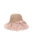 Розова дамска шапка с периферия от плат и еко слама