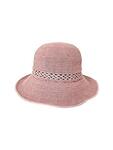 Розова лятна дамска шапка с малка периферия, еко слама