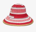 Лятна дамска шапка с малка периферия - червено-бяло рае