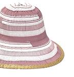 Лятна дамска шапка винтидж във виолетово и бяло