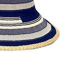 Лятна дамска шапка винтидж  - моряшко рае синьо и бежово