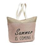 Голяма розова плажна чанта Summer is coming