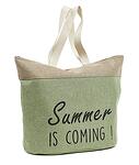 Голяма зелена плажна чанта Summer is coming