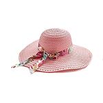 Розова дамска шапка с периферия - естествени материали