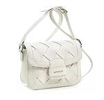 Бяла дамска чанта през рамо - удобни размери, красив модел