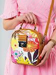 Артистична комбинирана дамска чанта с цветя в пастелни тонове