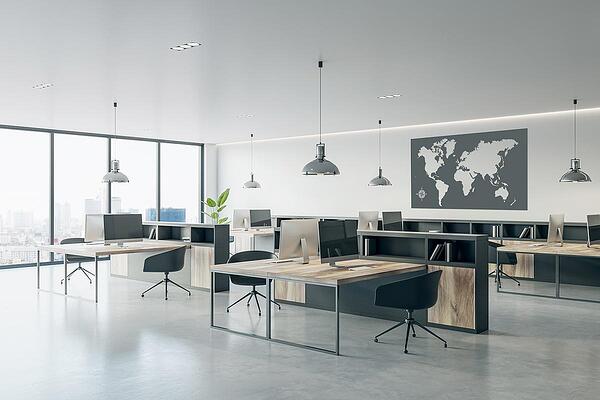 Мебели в индустриален стил, офис бюра, работни станции и декоративни пана
