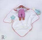 Хавлиена кърпа за бебе с качулка сърничка