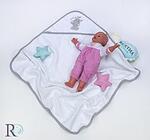 Хавлиена кърпа за бебе с качулка сърничка-Copy