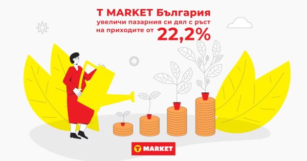 T MARKET България увеличи пазарния си дял с ръст на приходите от 22,2% T MARKET България увеличи пазарния си дял с ръст на приходите от 22,2%