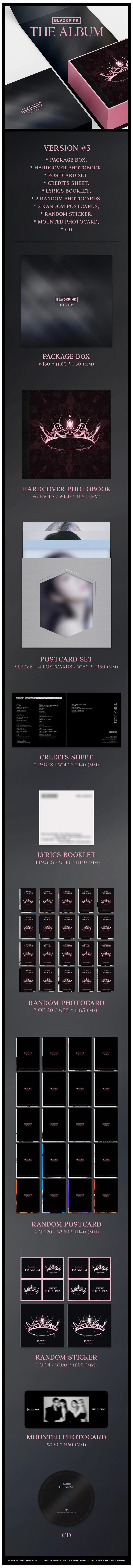 [THE ALBUM] (VERSION #4) Hardcover Photobook + Postcard Set + Credits Sheet  + Lyrics Booklet + Photocard + Postcard + Sticker + Mounted Photocard + CD