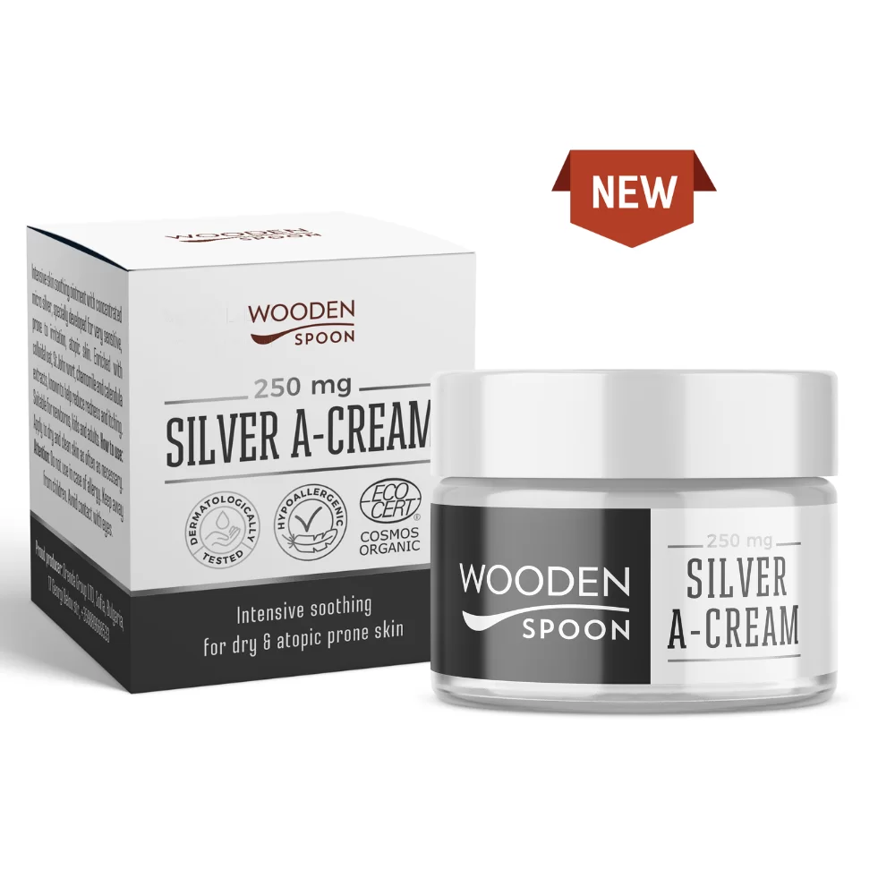 Успокояващ A-крем с овес и микросребро Wooden spoon 250 мг