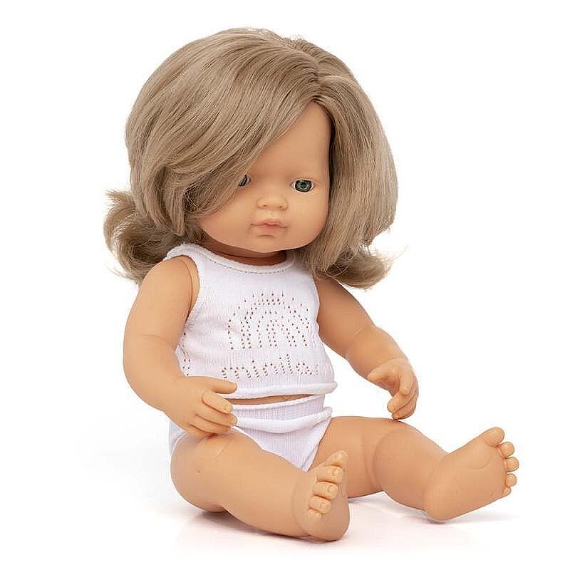 Miniland Кукла момиче 38см с тъмно руса коса