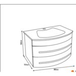 Конзолен PVC шкаф ICP 0853 с умивалник, 80x53x50см