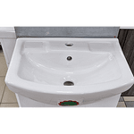 Мивка за баня ICC 5091, стенен монтаж, с отвор за смесител и преливник, порцелан, бял, 50.5x39x19см
