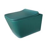 Конзолна тоалетна чиния ICC 5135DG, седалка и капак, порцелан, тъмнозелен, 52x37x36см