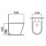 Стояща тоалетна чиния ICC 5437, седалка и капак, порцелан, бял гланц, 54.5x43x37см