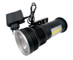 Мощен ръчен акумулаторен прожектор LED фенер за къмпинг, лов, риболов 8000LM със зарядно, SOS светлина, магнит и странична светлина М20-109
