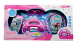 Детски комплект високоговорител с интерактивни светлини, микрофон, слънчеви очила, слушалки, играчка телефон 2760