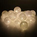 Tronje 20 Светещи LED памучни топки бяло-синьо 6 см-Copy