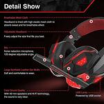 LED Слушалки Gaming Gear Микрофон с висока разделителна способност, червени PC780-Copy