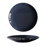 Порцеланова чиния плитка, тъмно синя със сив отенък 21 см. внос Португалия, преоценка