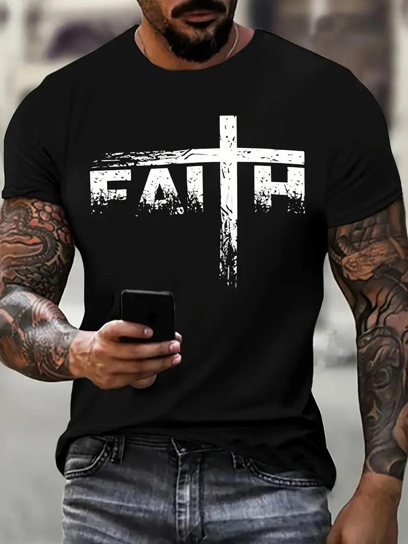 Мъжка Тениска Faith 3 Бяла-Copy