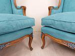Двойка Кресла в стил Луи XV Масив Бук Ново Тапицирани ок. 1960г.-Copy