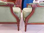 Двойка Кресла в Неокласически стил Луи XVI от Масив Махагон Ново Тапицирани