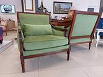 Двойка Кресла в Неокласически стил Луи XVI от Масив Махагон Ново Тапицирани