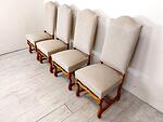 6 Френски Трапезни Столове в стил Луи XIII Новотапицирани-Copy