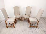6 Френски Трапезни Столове в стил Луи XIII Новотапицирани-Copy