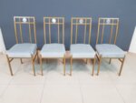 Vintage Mid Century Modern Dining Chairs 1980s Secession style - set of 4