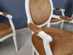 Френски Луи XVI стил Трапезни Стола Медальон Новотапицирани - Комплект от 6-Copy