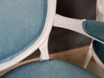 Френски Луи XVI стил Трапезни Стола Медальон Новотапицирани - Комплект от 6-Copy-Copy