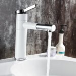Смесител Aquaware за баня, въртящ се, бяло и хром