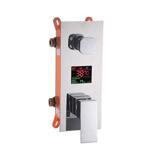 Дигитална душ система Aquaware, за вграждане на стена, дигитален дисплей и подвижен душ, хром-Copy