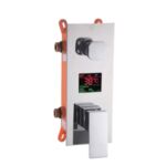 Дигитална душ система Aquaware, за вграждане на стена, дигитален дисплей и подвижен душ, хром
