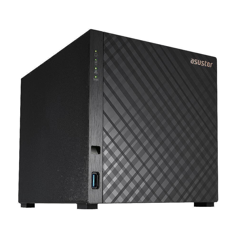 Asustor AS1104T, 4 bay NAS, Realtek RTD1296, Quad-Core, 1.4GHz, 1GB DDR4 (not expandable), 2.5GbE x1, USB3.2 Gen1 x2, WOW (Wake on WAN), System Sleep Mode, hardware encryption, EZ connect, EZ
