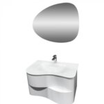 Комплект за баня долен шкаф и LED огледало Макена Сарагоса