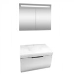 Комплект за баня долен шкаф и LED огледало Макена Малага