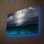 Картина нощен морски пейзаж с LED осветление 45Χ70