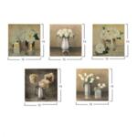Комплект картини за стена романтични цветя 75x15