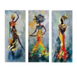 Комплект картини африкански момичета в цветни рокли 60x50