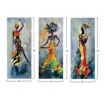 Комплект картини африкански момичета в цветни рокли 60x50