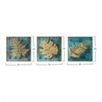 Комплект картини златни тропични листа 90x30