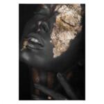Картина с тъмнокожо момиче със златен грим 50x70