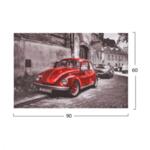 Картина червен автомобил Фолксваген винтидж дизайн 90x60