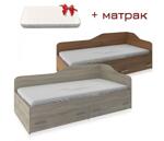 Легло с 2 чекмеджета и матрак НАНО 90x190 в 2 цвята